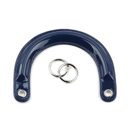 Bag handles in glossy red patent leather Dior type complete with silver rings for mounting