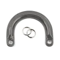 Bag handles in glossy red patent leather Dior type complete with silver rings for mounting