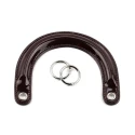 Bag handles in glossy red patent leather Dior type complete with silver rings for mounting