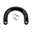 Bag handles in glossy red patent leather Dior type complete with silver rings for mounting
