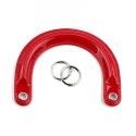 Bag handles in glossy red patent leather Dior type complete with silver rings for mounting