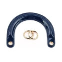 Bag handles in glossy black patent leather Dior type complete with gold rings for mounting