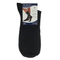 Calzino corto uomo sanitario a costine con elastico relax in Cotone Filo di Scozia nero - UCZ-760 Calzificio Pezzini