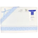 Light blue newborn baby cot sheet set with AIDA fabric to embroider - Mio Piccolo