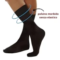 Men's ribbed Lisle cotton short socks with relaxed cuff