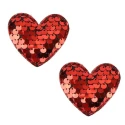 Red Sequins Heart patch patch to sew on