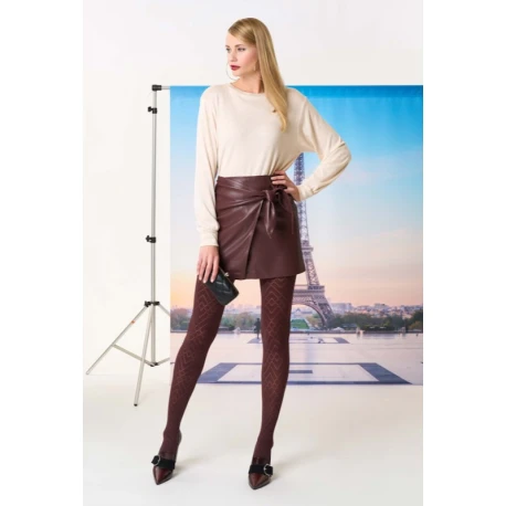 SiSi Overlap Fashion tights with microfibre diamond pattern