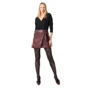 SiSi Overlap Collant Moda coprente con motivo di rombi in microfibra colore bordeaux borgogna intenso