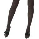 SiSi Overlap Fashion tights with black microfibre diamond pattern