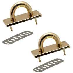 Ponticelli rettangolari colore oro con placca per borsa, ideali per agganciare catene, manici e moschettoni - FF609-37 Benox 