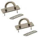 Silver-coloured rectangular jump rings with bag plate, ideal for attaching chains, handles and carabiners - FF609-37 Benox