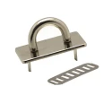 Ponticelli rettangolari colore argento con placca per borsa, ideali per agganciare catene, manici e moschettoni - FF609-37 Benox