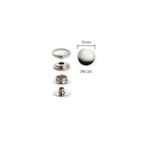 Bottoni a pressione 'Sport & Camping' ARGENTO 15mm - 390201 Prym