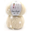 Van Gogh Lux yarn with lurex thread by Miss Tricot 200g. ball of yarn cream colour