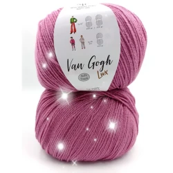 Van Gogh Lux filato con filo di lurex di Miss Tricot gomitolo da 200gr. colore rosa antico