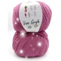 Van Gogh Lux yarn with lurex thread by Miss Tricot 200g ball of yarn colour antique pink