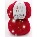 Van Gogh Lux yarn with lurex thread by Miss Tricot 200gr. ball of yarn, colour red