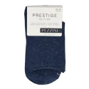 Women's blue glitter socks in warm cotton with raw-cut edges - Calzificio Pezzini