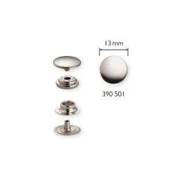 'Sport & Camping Mini' press studs, SILVER, 13 mm - 390501 Prym