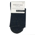 Women's black glitter socks in warm cotton with raw-cut edges - Calzificio Pezzini