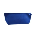 Pochette in Feltro bluette media multiuso con chiusura lampo