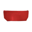 Medium red multi-purpose felt clutch bag with zip fastener