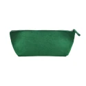 Medium Green Multipurpose Felt Clutch Bag with Zipper