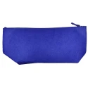 Large Blue Felt Multipurpose Clutch Bag with Zipper