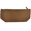 Brown Felt Large Multipurpose Clutch Bag with Zipper