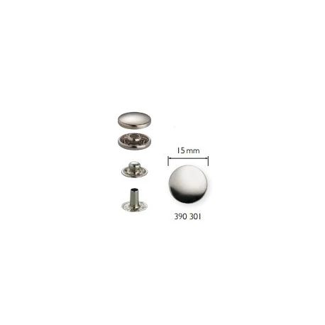Bottoni a pressione ANORAK ARGENTO 15 mm - 390301 Prym
