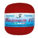 Magnum Crochet Yarn N°8 Titan Wool 100% Egyptian Cotton Makò - Red