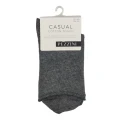 Calzino donna in caldo cotone e bordo taglio al vivo colore grigio melange - Calzificio Pezzini