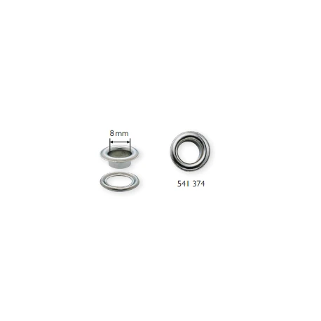 Occhielli con Rondelle Ø dentro 8 mm ARGENTO - 541374 Prym