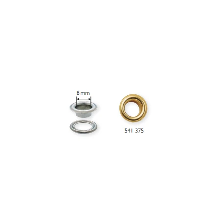 Eyelets with washers, inner diameter 8 mm, GOLD - 541375 Prym