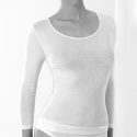 Women's Long-Sleeved Wool and Silk Knitwear with Satin Edges - 91404 Maglificio Emmebivi