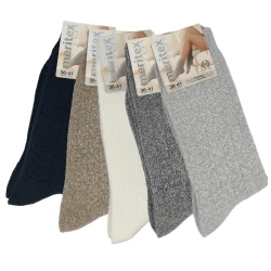 Women's long thermal knee-high socks with herringbone stitching - Meritex