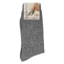 Women's long thermal knee-high socks with herringbone pattern in medium grey - Meritex