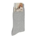 Women's long thermal knee-highs with herringbone pattern in light grey - Meritex
