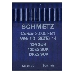 Schmetz 10 Aghi con testa rotonda per macchina da cucire, sistema 134 SUK (Jersey) Industriale N° 90