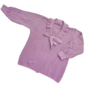Women’s wool blend bed jacket with button and bow