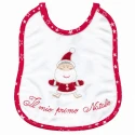 Bavaglino neonato ricamato il mio primo Natale, bavetta con laccetti - NA01236 BM Ricami