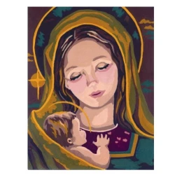 Madonna with Baby Jesus Half-Stitch Kit - complete set with needle and threads by Collection D'Art 3218K