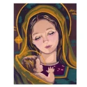 Madonna with Baby Jesus Half-Stitch Kit - complete set with needle and threads by Collection D'Art 3218K