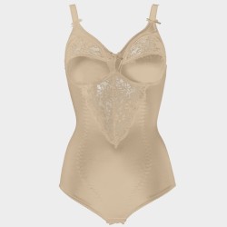 Charme-shaping bodysuit in compression fabric and lace 2