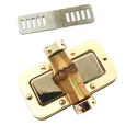 Large Natural Bamboo Gold and Silver Rectangular Swivel Clasp - MA215 MAS