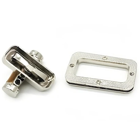 Large Bamboo Natural Gold and Silver Rectangular Swivel Clasp - MA215 MAS