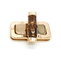 Large Bamboo Natural Gold and Silver Rectangular Gold Swivel Clasp - MA215 MAS
