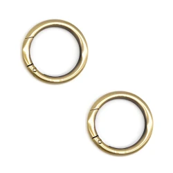 Round opening snap hooks with spring safety Ø 3.5cm - 2 pcs. bronze - MA209 MAS