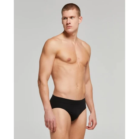 Men's briefs in soft seamless microfibre and breathable Q-SKIN yarn black