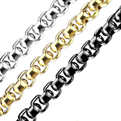 Chain clutch shoulder strap for square-shaped bags and oval links